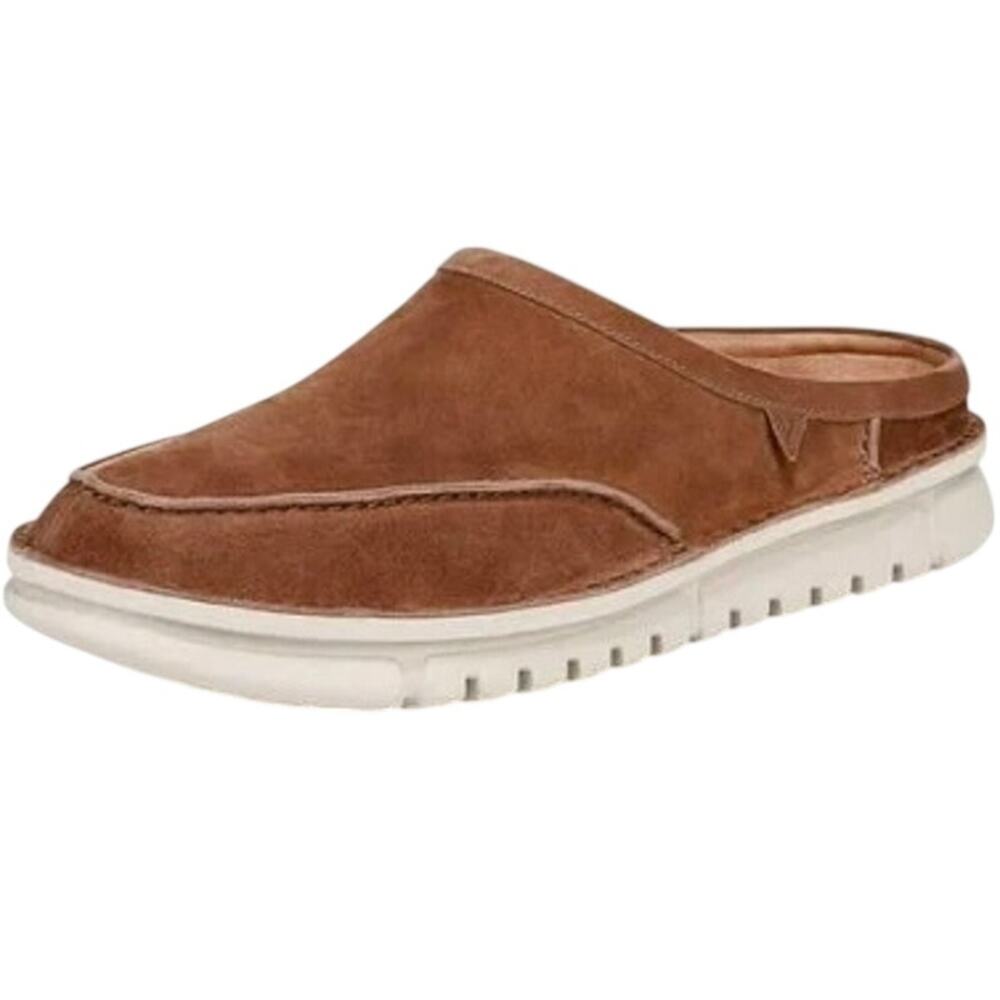 Vionic Mens Uptown Clog Tan Suede Slip On Mules Comfort Shoes Casual Preppy 8